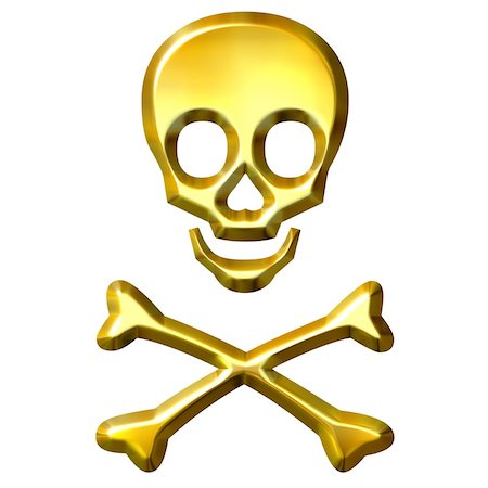 3d golden crossbones isolated in white Stock Photo - Budget Royalty-Free & Subscription, Code: 400-05245659