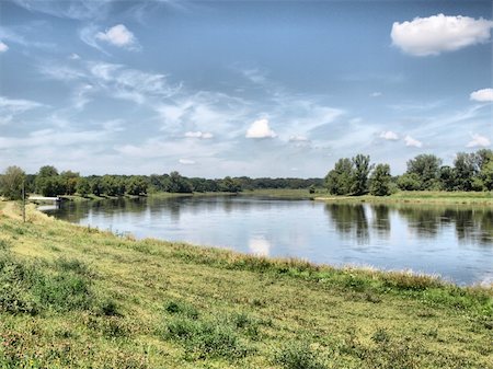 river elbe - View of the Elbe river in Dessau near Berlin, Germany - high dynamic range HDR Stock Photo - Budget Royalty-Free & Subscription, Code: 400-05246374