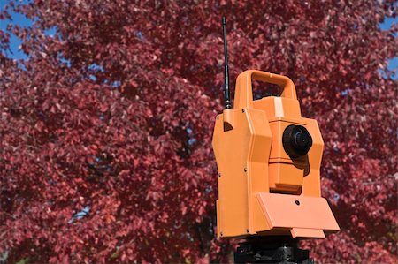 simsearch:400-04710606,k - Land Surveying during colorful fall. Stock Photo - Budget Royalty-Free & Subscription, Code: 400-05246552