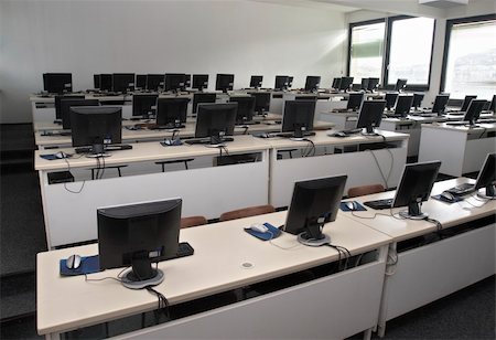 interior of classroom with computers Stock Photo - Budget Royalty-Free & Subscription, Code: 400-05246578