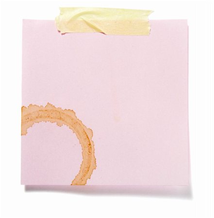 post its lots - collection of reminders with coffee stain marks on white background . each one is in cameras full  resolution Photographie de stock - Aubaine LD & Abonnement, Code: 400-05246601