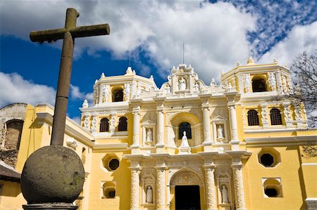 Cross in front of La Merced in Antigua Stock Photo - Budget Royalty-Free & Subscription, Code: 400-05246929