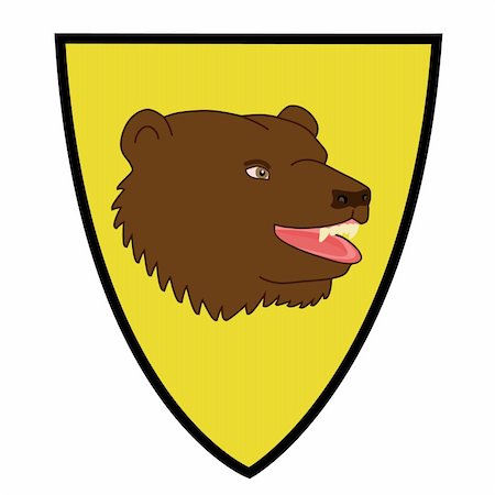 The image's head roaring bear on the heraldic shield. All the objects on separate layers. The image is easy to handle. Foto de stock - Super Valor sin royalties y Suscripción, Código: 400-05246989