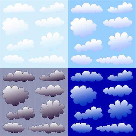 simsearch:400-04154451,k - cartoon clouds collection day night dull light Stock Photo - Budget Royalty-Free & Subscription, Code: 400-05247268