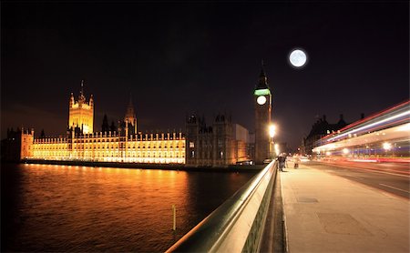 simsearch:625-01040611,k - Big Ben and Westminster at night in London Photographie de stock - Aubaine LD & Abonnement, Code: 400-05247323