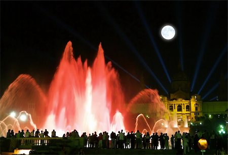 Montjuic (magic) fountain in central Barcelona Spain Stock Photo - Budget Royalty-Free & Subscription, Code: 400-05247466