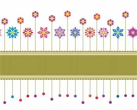 simsearch:400-07035440,k - Seamless colourful floral retro border. This image is a vector illustration Stockbilder - Microstock & Abonnement, Bildnummer: 400-05247659