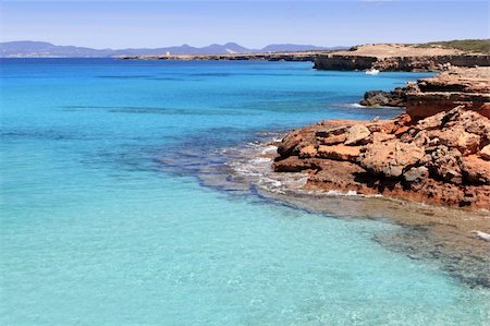 simsearch:400-04709015,k - Formentera Cala Saona mediterranean best beaches Balearic Islands Stockbilder - Microstock & Abonnement, Bildnummer: 400-05248201