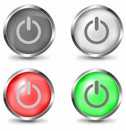 vector power button set. Computer. Energy. Circle Stock Photo - Budget Royalty-Free & Subscription, Code: 400-05248412