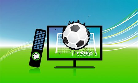 simsearch:400-04325504,k - Football match  on tv sports channel Fotografie stock - Microstock e Abbonamento, Codice: 400-05248478