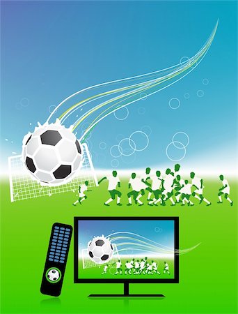 Football match  on tv sports channel Stock Photo - Budget Royalty-Free & Subscription, Code: 400-05248479