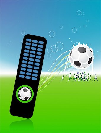 simsearch:400-04325504,k - Football players on field, soccer ball and control console Fotografie stock - Microstock e Abbonamento, Codice: 400-05248481