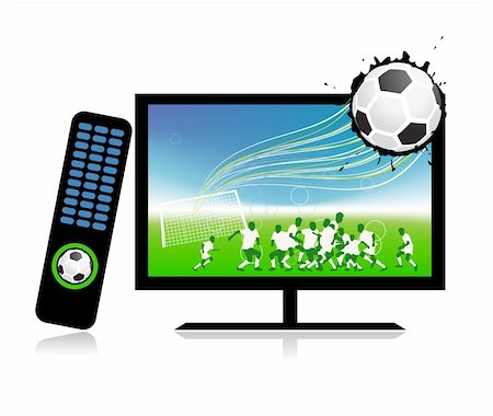 Football match  on tv sports channel Stock Photo - Budget Royalty-Free & Subscription, Code: 400-05248482