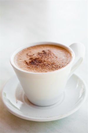 Delicious hot chocolate in a white mug Stock Photo - Budget Royalty-Free & Subscription, Code: 400-05248734