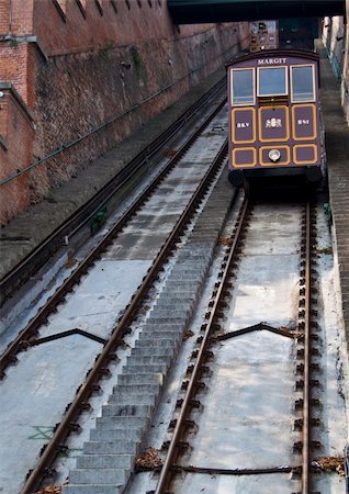 old funicular climbing up the castle hill in Budapest Stock Photo - Budget Royalty-Free & Subscription, Code: 400-05248817