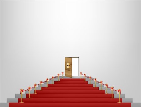 A red carpet leading up to a lavish door to an exclusive venue Stock Photo - Budget Royalty-Free & Subscription, Code: 400-05249159