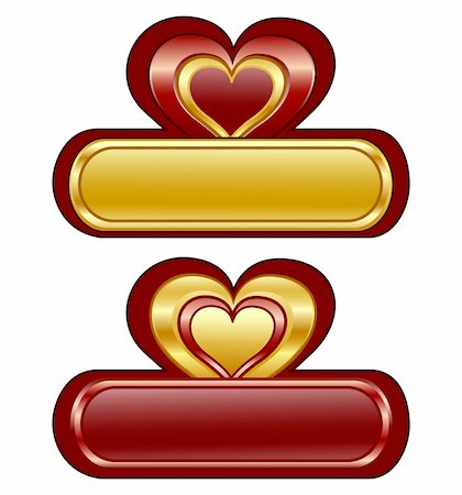 Vector illustration of the Valentine glossy banners with Hearts. Stockbilder - Microstock & Abonnement, Bildnummer: 400-05249188