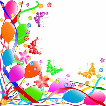 fun happy colorful background images - vector illustration of a Happy Birthday background Foto de stock - Super Valor sin royalties y Suscripción, Código: 400-05249191