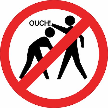 simsearch:400-06329732,k - Ouch sign. Hitting and beating is forbidden. No violence. Photographie de stock - Aubaine LD & Abonnement, Code: 400-05249379