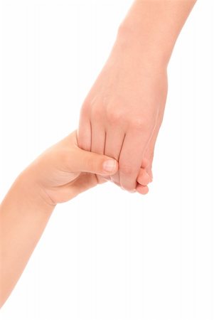 simsearch:400-07222960,k - Young woman and children girl handshake isolated on white background Fotografie stock - Microstock e Abbonamento, Codice: 400-05249981
