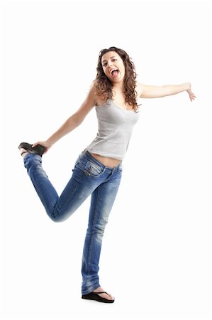 Portrait of a happy young woman isolated over white background Stock Photo - Budget Royalty-Free & Subscription, Code: 400-05240281