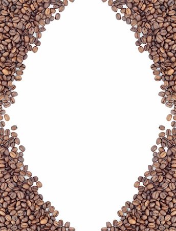 simsearch:400-05260472,k - Brown roasted coffee beans isolated on white background Stock Photo - Budget Royalty-Free & Subscription, Code: 400-05240307