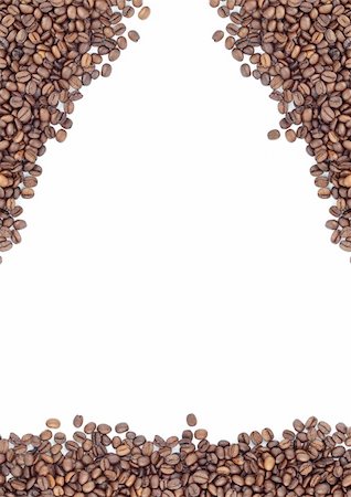 simsearch:400-05260472,k - Brown roasted coffee beans isolated on white background Stock Photo - Budget Royalty-Free & Subscription, Code: 400-05240322