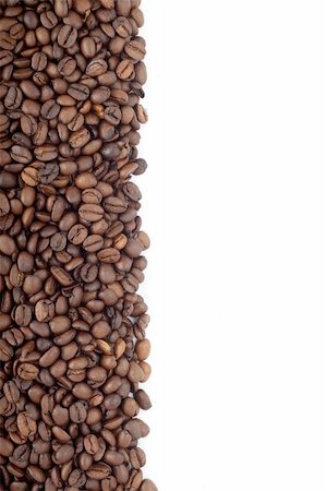 simsearch:400-05260472,k - Brown roasted coffee beans isolated on white background Stock Photo - Budget Royalty-Free & Subscription, Code: 400-05240331