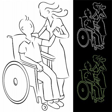 paraplegic women in wheelchairs - An image of someone helping another. Stock Photo - Budget Royalty-Free & Subscription, Code: 400-05240590