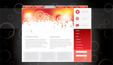 Party website template in editable vector format Stock Photo - Budget Royalty-Free & Subscription, Code: 400-05240818