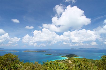 simsearch:400-04305247,k - View of Caneel Bay from Caneel Hill on the Caribbean island of St John - US Virgin Islands. Stock Photo - Budget Royalty-Free & Subscription, Code: 400-05241126