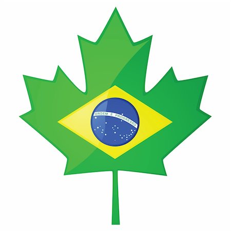 Concept illustration showing the Brazilian flag inside a Canadian maple leaf Stock Photo - Budget Royalty-Free & Subscription, Code: 400-05241217