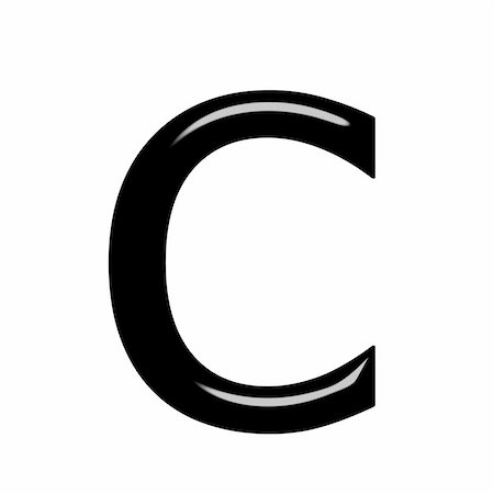 3d letter c isolated in white Stock Photo - Budget Royalty-Free & Subscription, Code: 400-05241259