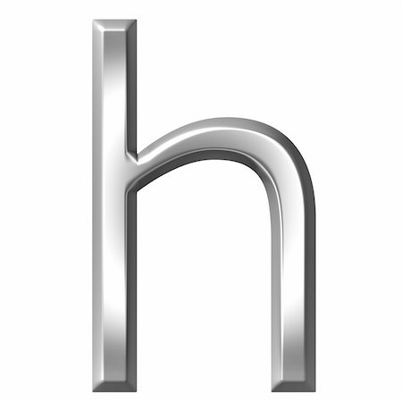 fancy fonts letter h - 3d silver letter h isolated in white Stock Photo - Budget Royalty-Free & Subscription, Code: 400-05241521