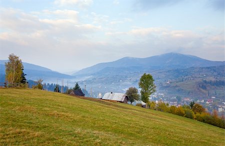 simsearch:400-04306537,k - beautiful autumn mountain and small village on mountainside (Carpathian. Ukraine) Stock Photo - Budget Royalty-Free & Subscription, Code: 400-05241707