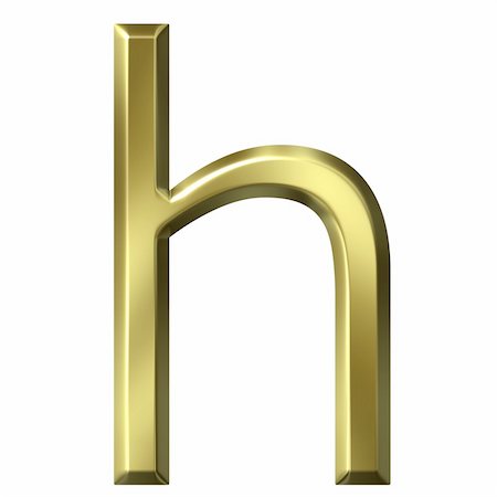 3d golden letter h isolated in white Stock Photo - Budget Royalty-Free & Subscription, Code: 400-05241845