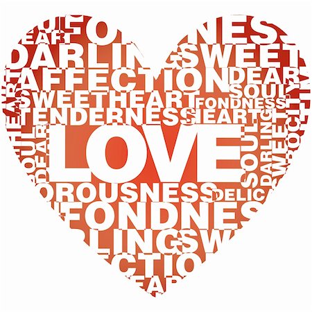 Valentine heart from love words Stock Photo - Budget Royalty-Free & Subscription, Code: 400-05241960