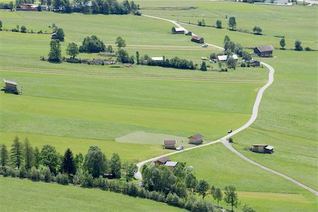 Green fields of an alpine valley Stock Photo - Budget Royalty-Free & Subscription, Code: 400-05242092