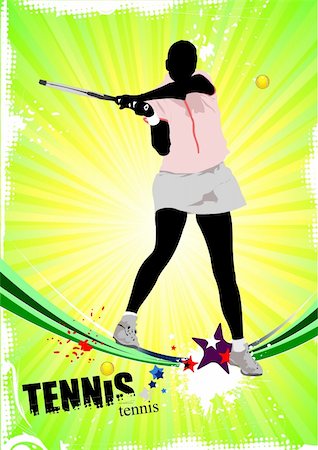 simsearch:400-07754437,k - Tennis player poster. Colored Vector illustration for designers Fotografie stock - Microstock e Abbonamento, Codice: 400-05242300