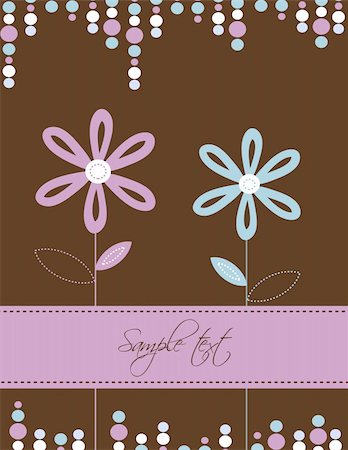 simsearch:400-05737322,k - Greeting card with flowers, vector Stock Photo - Budget Royalty-Free & Subscription, Code: 400-05242359