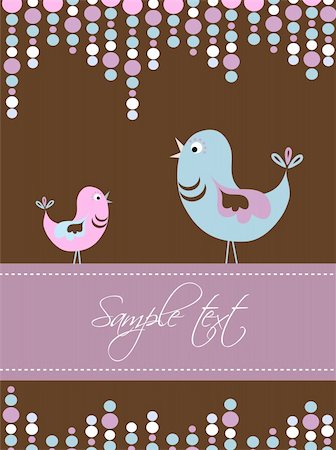 simsearch:400-05737322,k - Card template with birds, vector Stock Photo - Budget Royalty-Free & Subscription, Code: 400-05242362