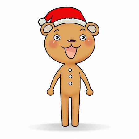 simsearch:400-05242638,k - Cartoon action icon of gingerbread bear standing Stock Photo - Budget Royalty-Free & Subscription, Code: 400-05242627