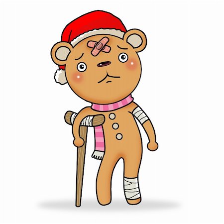 simsearch:400-05242638,k - Cartoon action icon of a sad gingerbread bear. Stock Photo - Budget Royalty-Free & Subscription, Code: 400-05242638