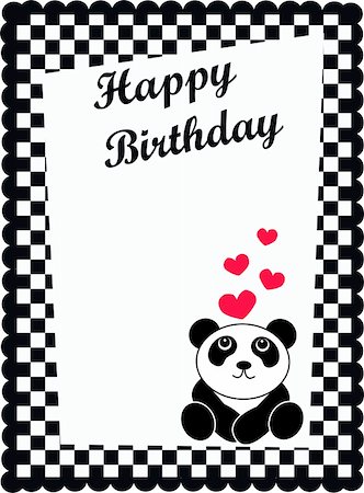 red pandas - happy birthday card with a cute panda Stock Photo - Budget Royalty-Free & Subscription, Code: 400-05242877
