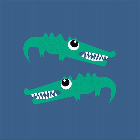 simsearch:400-04815752,k - two crocodiles on blue background Stock Photo - Budget Royalty-Free & Subscription, Code: 400-05242905