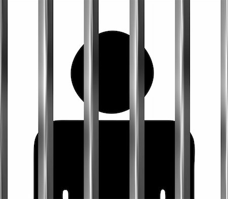 simsearch:400-05317398,k - Man behind bars in jail isolated in white Stockbilder - Microstock & Abonnement, Bildnummer: 400-05242982