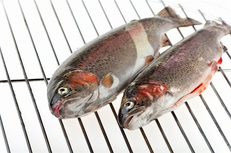 two rainbow trouts isolated on white Stock Photo - Budget Royalty-Free & Subscription, Code: 400-05242999