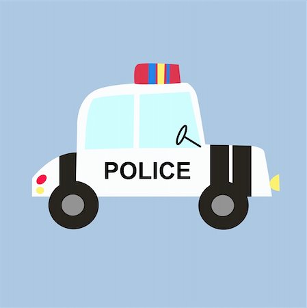 simsearch:400-04815752,k - childish drawn police car Stock Photo - Budget Royalty-Free & Subscription, Code: 400-05243024