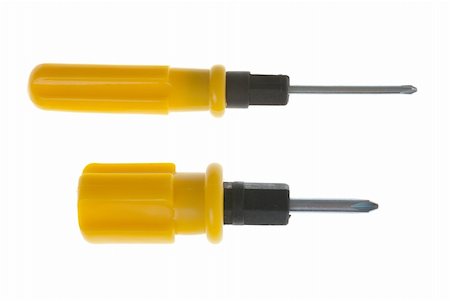 simsearch:700-02671383,k - Two screwdrivers isolated on white background. Photographie de stock - Aubaine LD & Abonnement, Code: 400-05243166