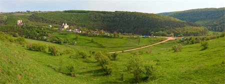 simsearch:400-05243959,k - Spring view of Chervonohorod Castle  ruins ( Nyrkiv village , Zalischyky Raion, Ternopil Oblast, Ukraine). Built in  early 17th century. Two shots stitch image. Stock Photo - Budget Royalty-Free & Subscription, Code: 400-05243960